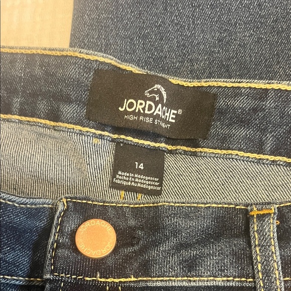 Jordache Dark Blue Straight Leg Women's Jeans - Picture 2 of 4